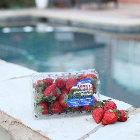 Strawberries at the Pool - Summer Snacking 