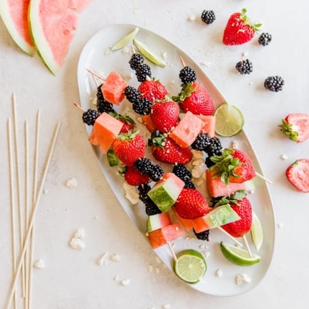 Berry and Watermelon Poolside Skewers - Summer Snacking 