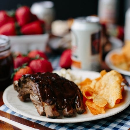 Strawberry Ancho BBQ Ribs - Summer Snacking 