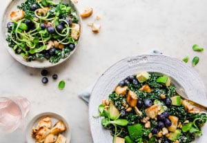 Kale Caesar with Blueberries